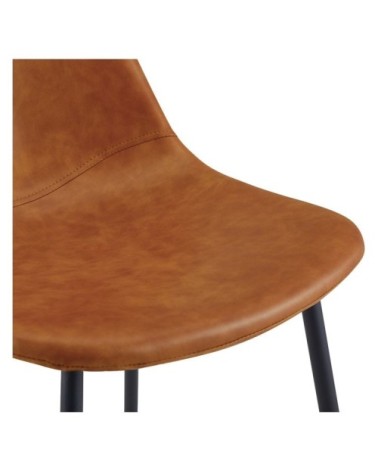 Chaise en cuir synthétique camel (lot de 2)