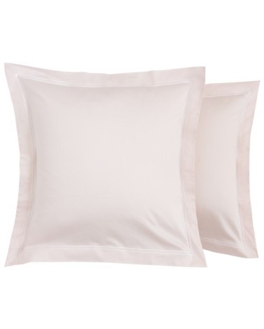 Taies d'oreiller luxe lot de 2 en Satin de coton Rose pâle 50x80 cm