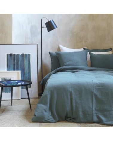 Taie d'oreiller gaze de coton émeraude 65X65 CM