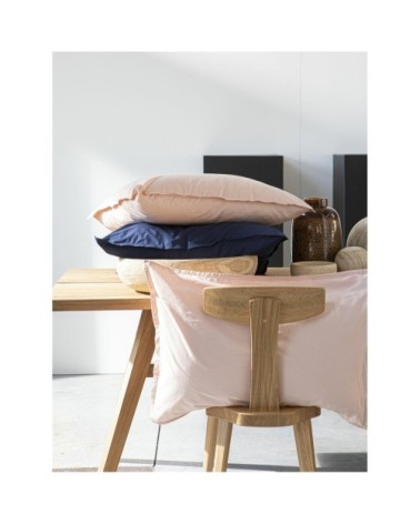 Taie d'oreiller percale de coton bleu 65x65 cm