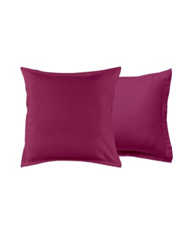 Taie d'oreiller en coton 57 fils unie magenta 64x64cm