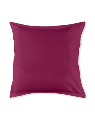 Taie d'oreiller en coton 57 fils unie magenta 64x64cm
