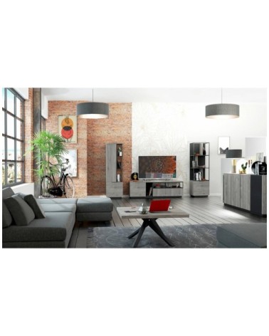 Table basse carrée moderne avec pieds métal L90cm - Marron