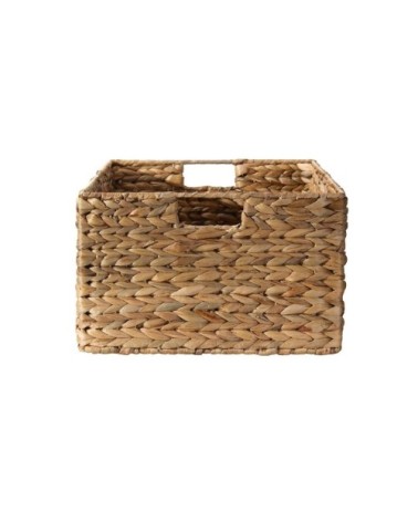 Panier en jacinthe d'eau armature métal - hauteur 17 cm - Beige