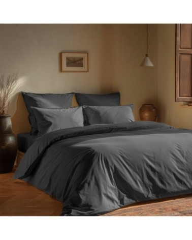 Housse de couette en coton lavé biologique carbone 260x240 cm