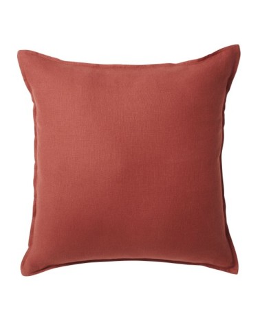 Coussin en lin lavé terracotta 60x60, OEKO-TEX®