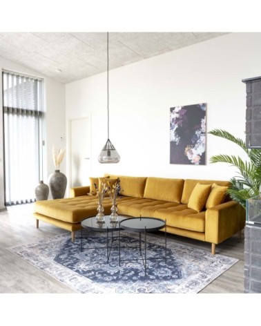 Table basse en verre et métal D48xh48cm noir