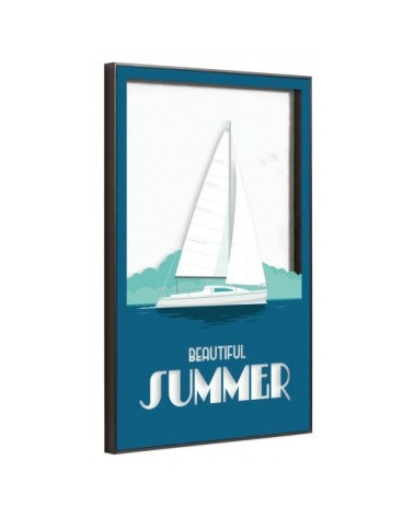 Tableau sur verre synthétique blue summer 42x63cm