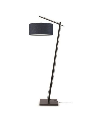 Lampadaire en bambou noir/lin H176cm