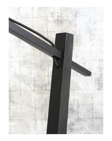 Lampadaire en bambou noir/lin H176cm