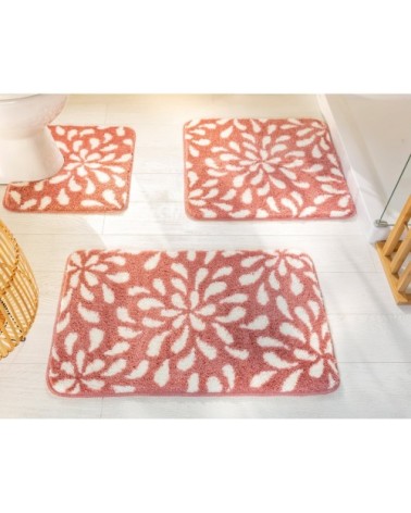 Tapis contour WC rose 45x50 en polyester