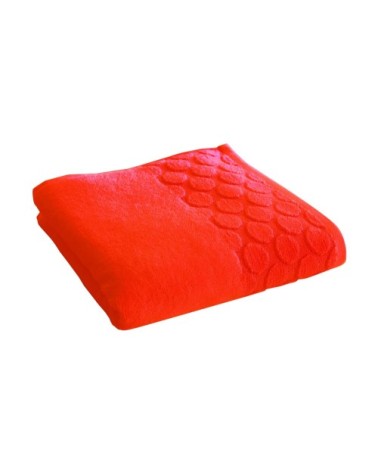 Serviette de toilette orange corail 50x100 en coton