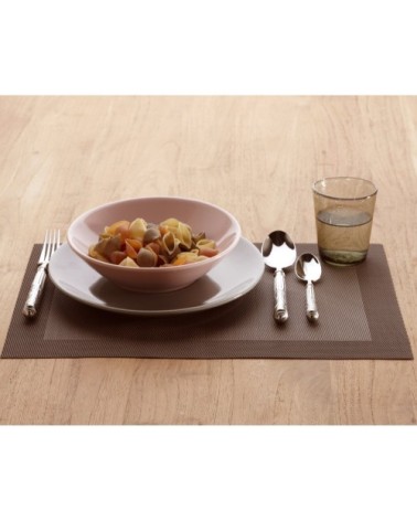 Lot de 2 sets de table unis marron 45x30