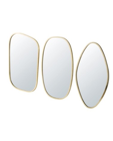 Miroirs organiques en métal doré (x3) 37x59