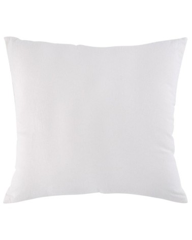 Housse de coussin en coton et ramie motifs brodés écrus, noirs et dorés 40x40