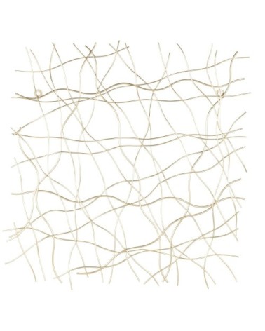 Déco murale en métal filaire doré 60x60