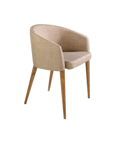 Chaise en tissu avec pieds en bois noyer