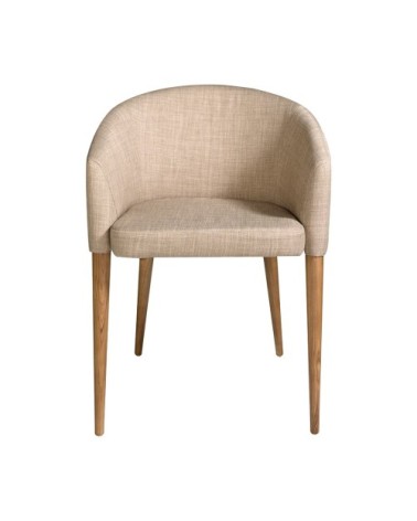 Chaise en tissu avec pieds en bois noyer