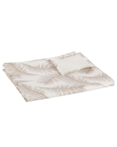 Nappe en coton enduit imprimé plumes 140x250