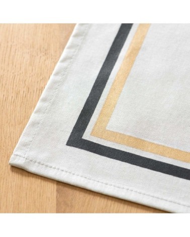 Nappe enduite à motifs beiges et gris anthracite 140x250