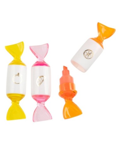 Surligneurs bonbons multicolores (x3)