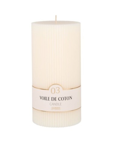 Bougie striée parfumée blanche H18, 1000g