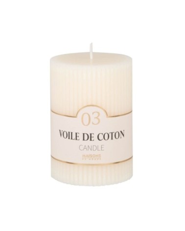 Bougie striée parfumée blanche H10, 340g