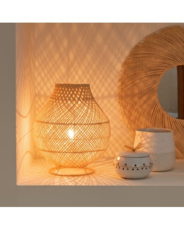Lampe en rotin beige