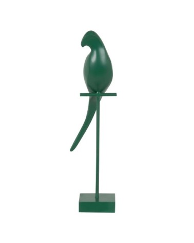 Statuette perroquet sur pied vert H31