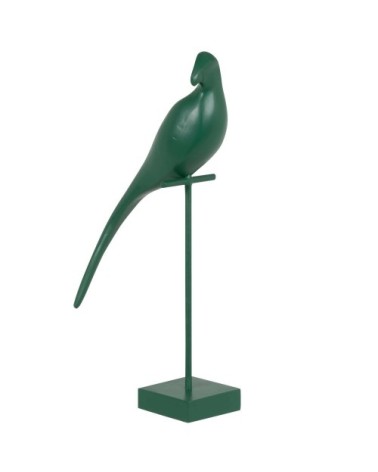 Statuette perroquet sur pied vert H31