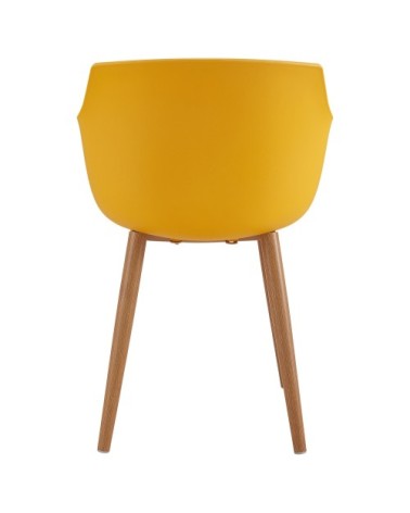 Chaise scandinave curry pied métal effet bois (x4)