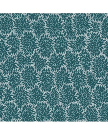 Papier peint bleu pétrole imprimé floral