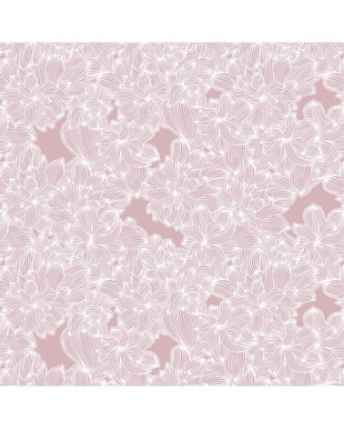 Papier peint vieux rose imprimé fleuri