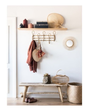 Déco murale feuille de palmier en fibre végétale 41x43