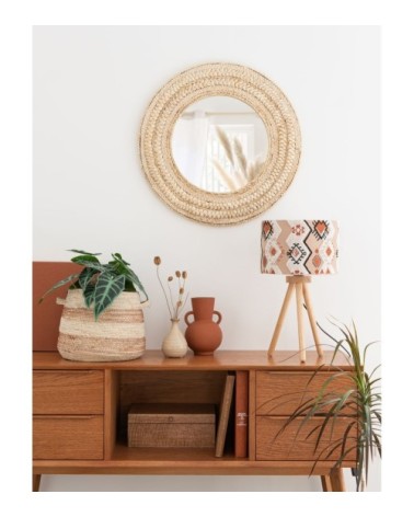 Miroir en fibre de maïs beige D62