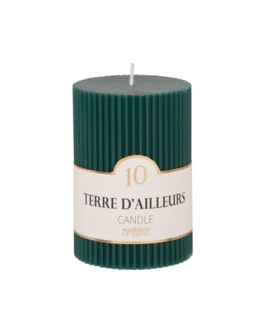 Bougie striée parfumée bleu canard H10, 340g