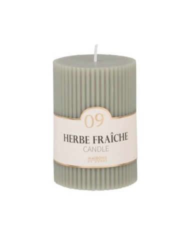 Bougie striée parfumée verte H10, 340g