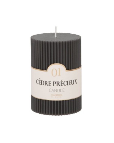 Bougie striée parfumée gris foncé H10, 340g