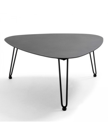 Table basse de jardin en aluminium et acier noir