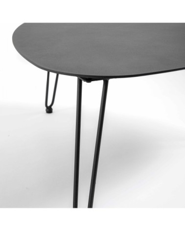 Table basse de jardin en aluminium et acier noir