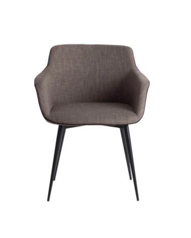 Fauteuil en tissu gris et acier noir