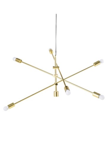 Suspension 3 bras orientables en métal doré