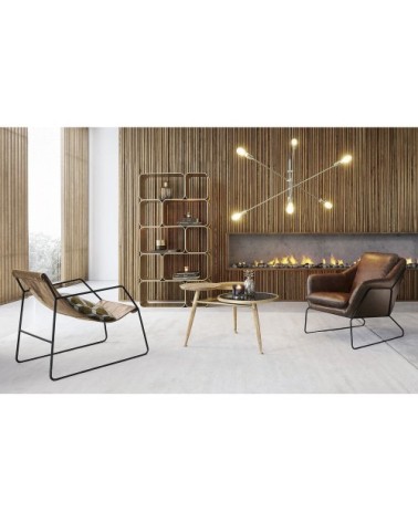 Suspension 3 bras orientables en métal doré