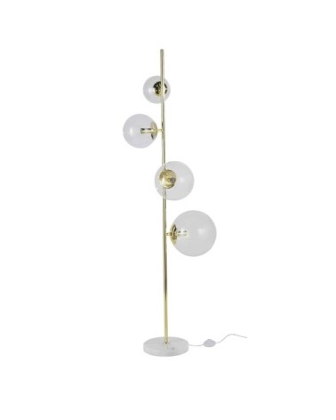 Lampadaire en marbre blanc et globes en verre H160