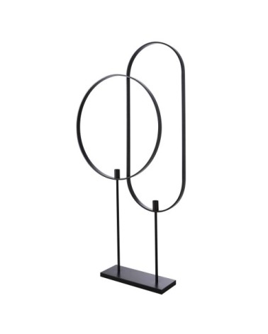 Lampadaire 2 cerclages en metal noir mat H169