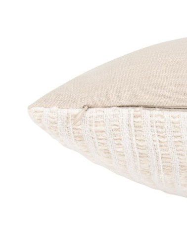 Housse de coussin texturée écrue et beige 40x40