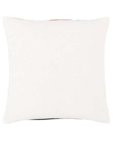 Housse de coussin en coton bleu, beige et écru 40x40