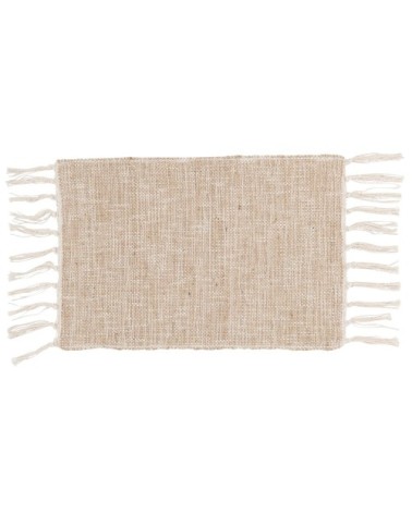 Set de table en jute et coton beige 33x48