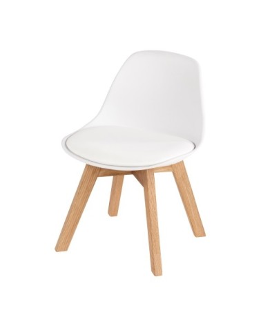 Chaise style scandinave enfant blanche et chêne