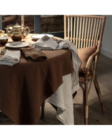 Nappe  Lin pur lavé Bronze 180x300